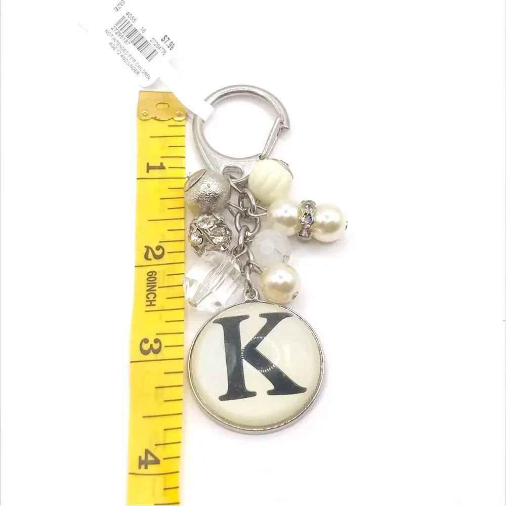 Silver Chic Initial K Keychain Car Accessory